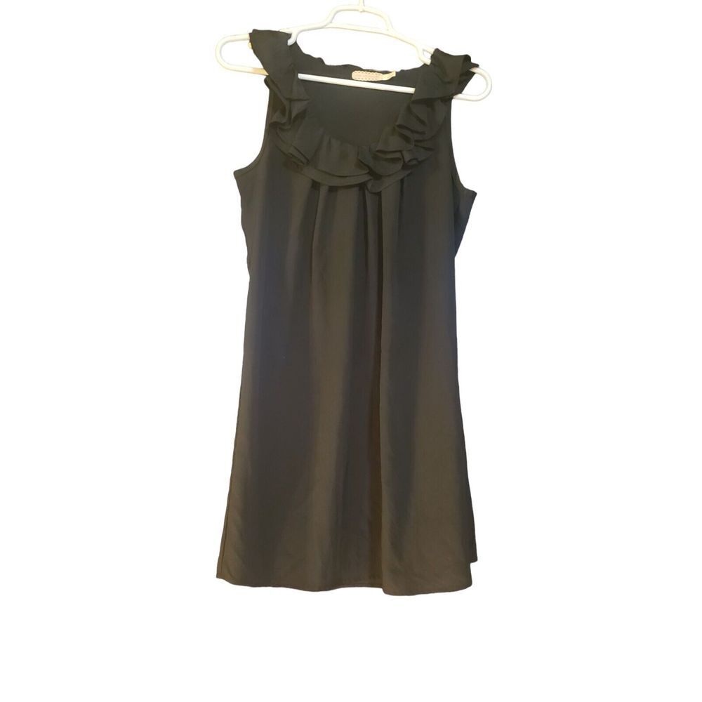 Pins and Needles Anthropologie Blouse‎ Top Shirt Sleeveless Ruffle Black Size M